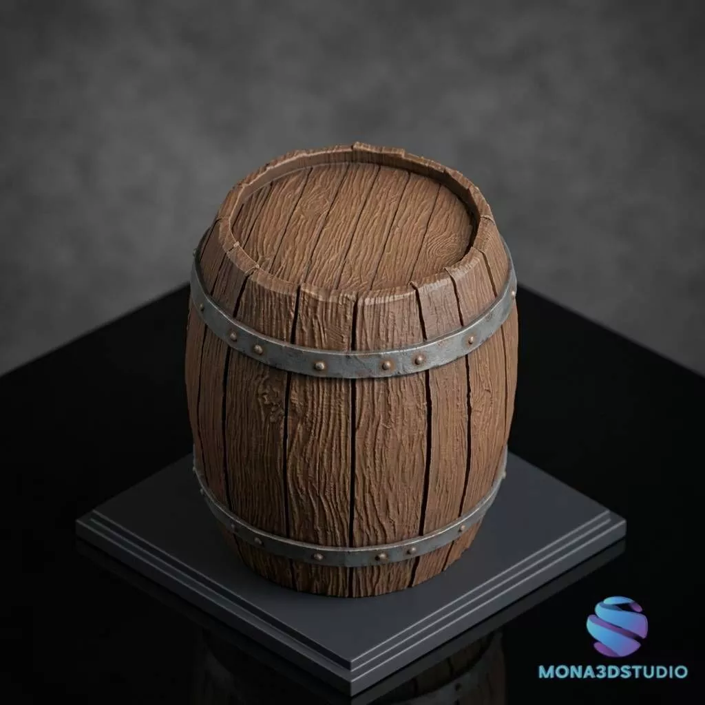 Barrel Miniature 20mm 25mm Pre-supported STL Free 3D print model