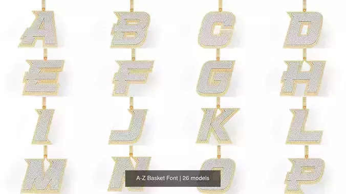 A-Z Basket Font 3D Model Collection