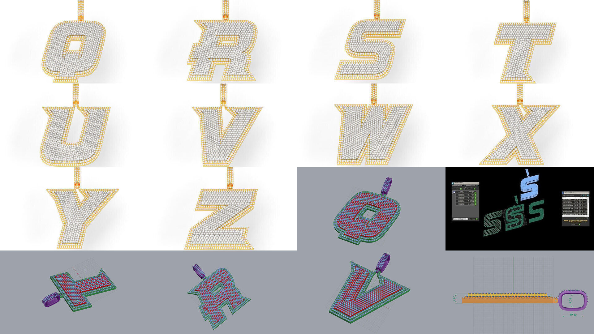 A-Z Basket Font 3D Model Collection_1