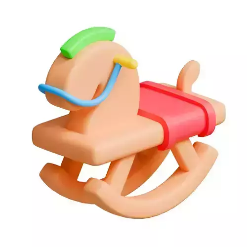 Rocking horse Low-poly 3D model