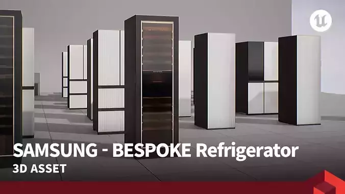 SAMSUNG - BESPOKE Refrigerator Built-IN Low-poly 3D model