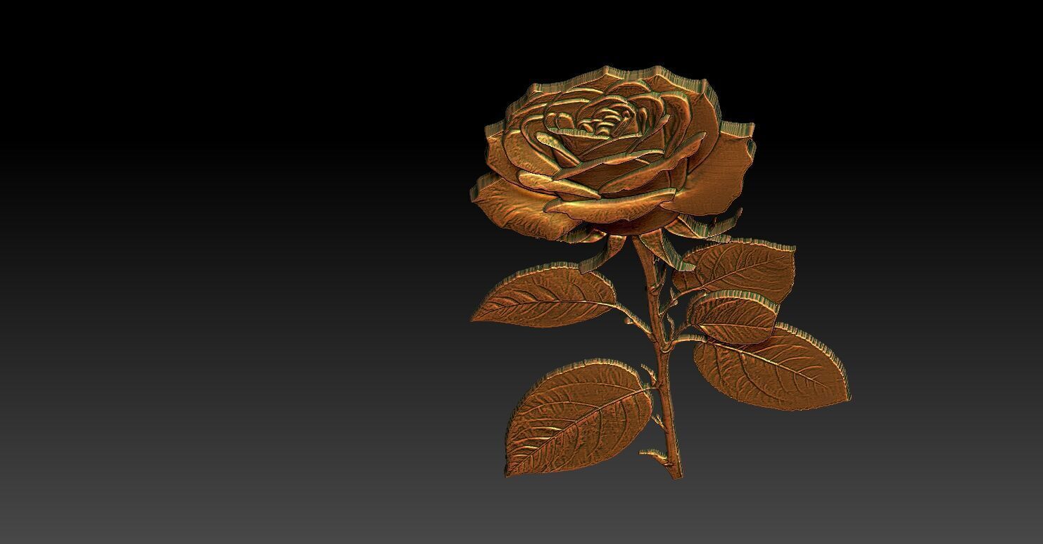 4 Rose CNC Relief Model 3D print model_7