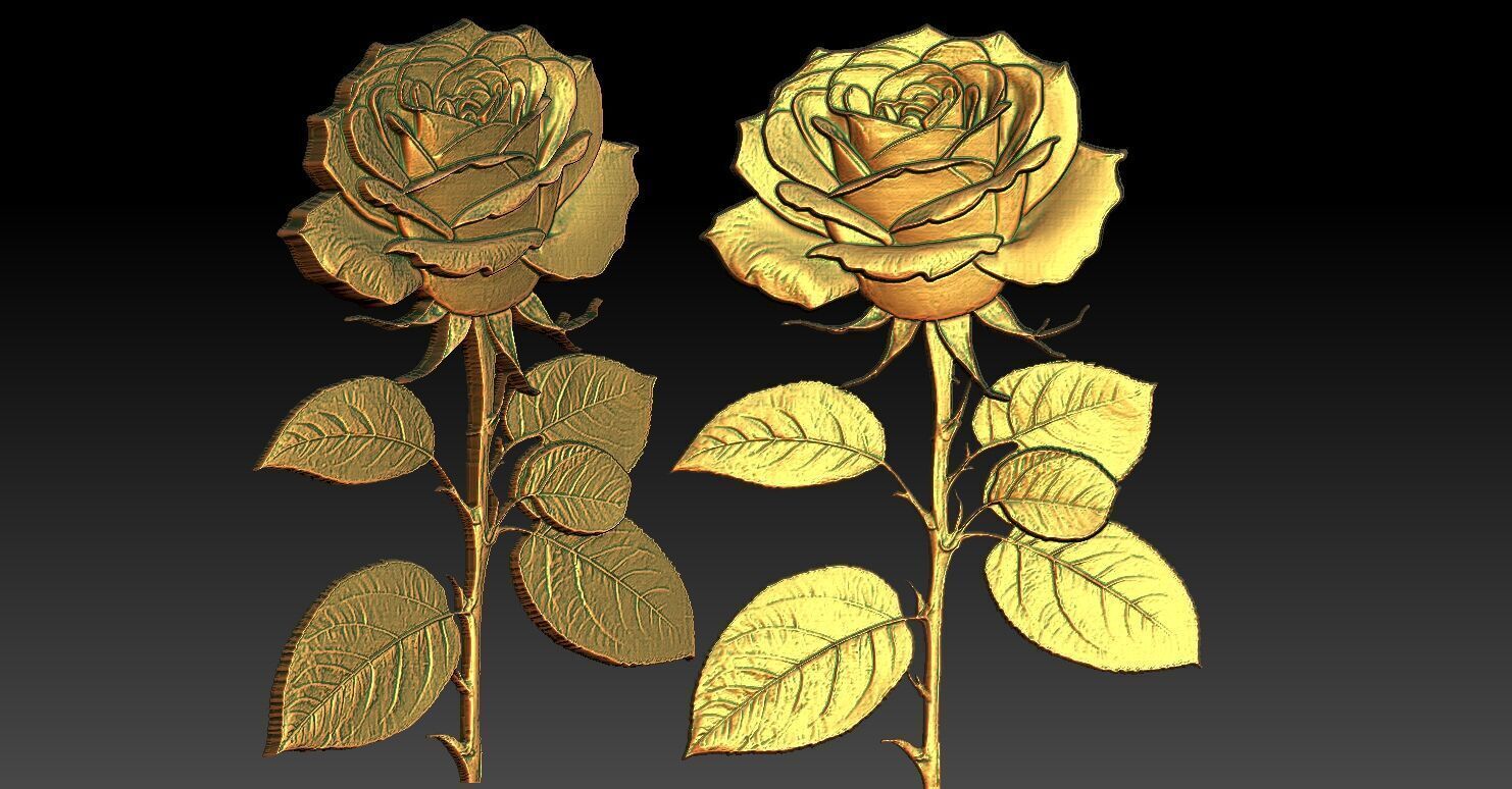 4 Rose CNC Relief Model 3D print model_3
