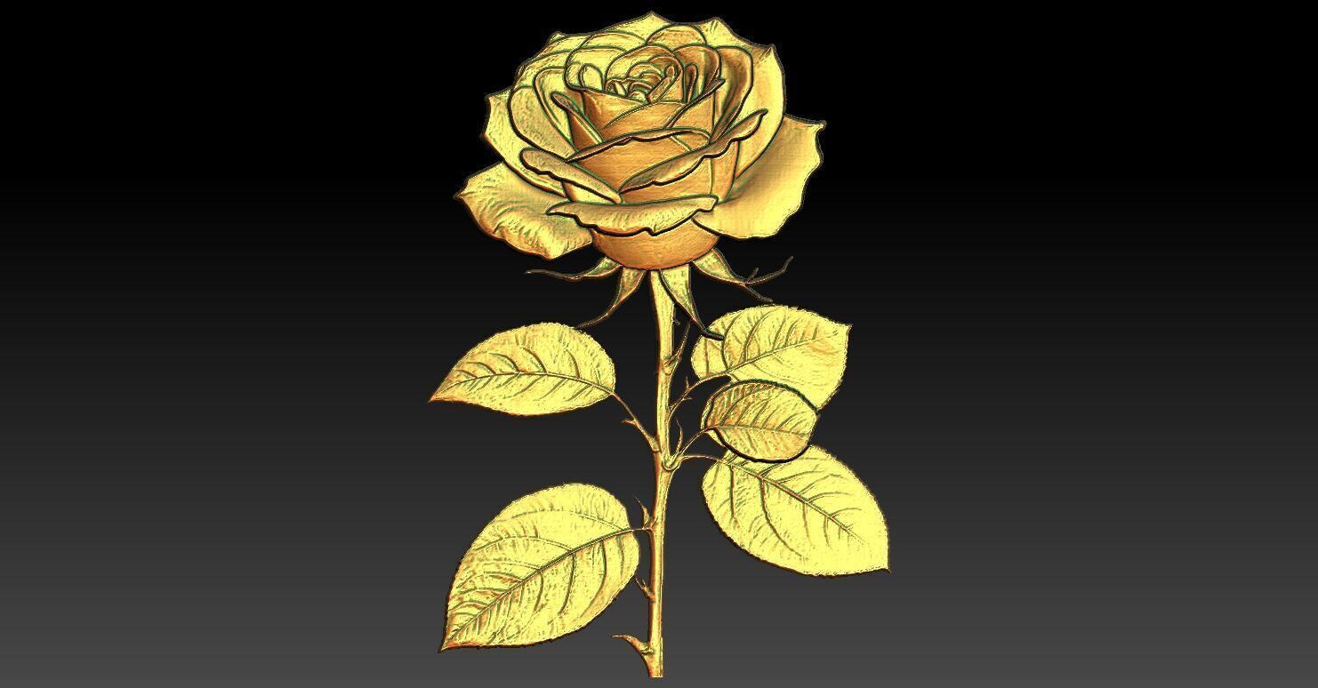 4 Rose CNC Relief Model 3D print model_1