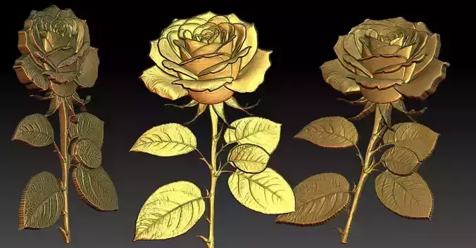 4 Rose CNC Relief Model 3D print model