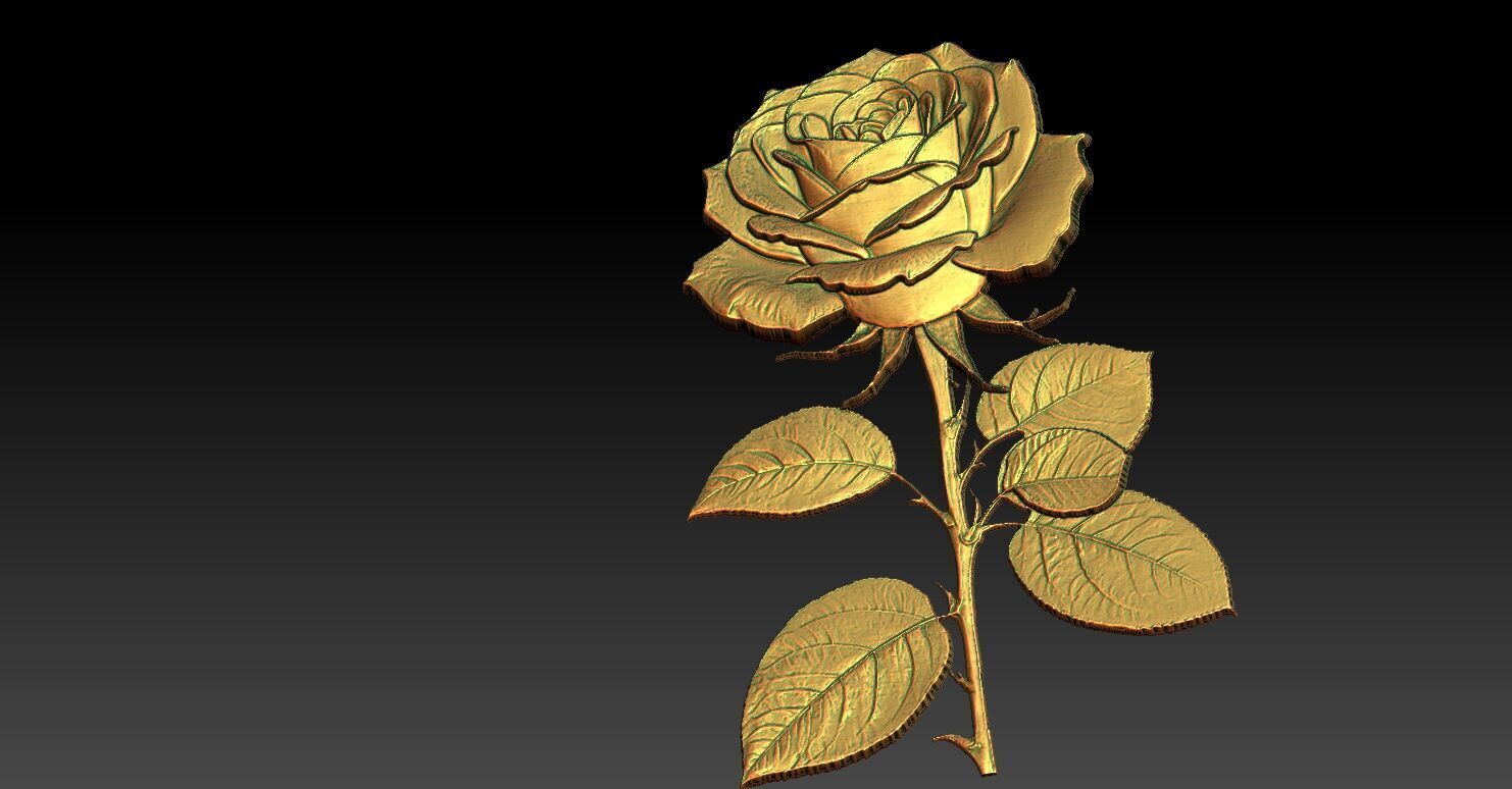 4 Rose CNC Relief Model 3D print model_6