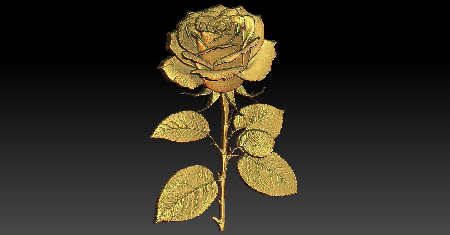 4 Rose CNC Relief Model 3D print model_2
