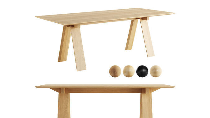 Trave Square Dining Table by Branca Lisboa 3D model