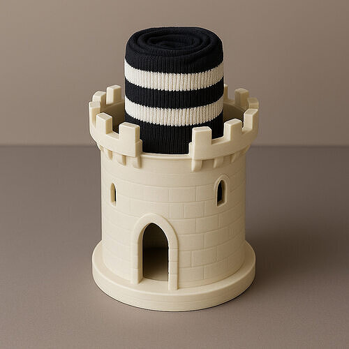 SockTower Medieval Castle Sock Organizer Low-poly 3D print model