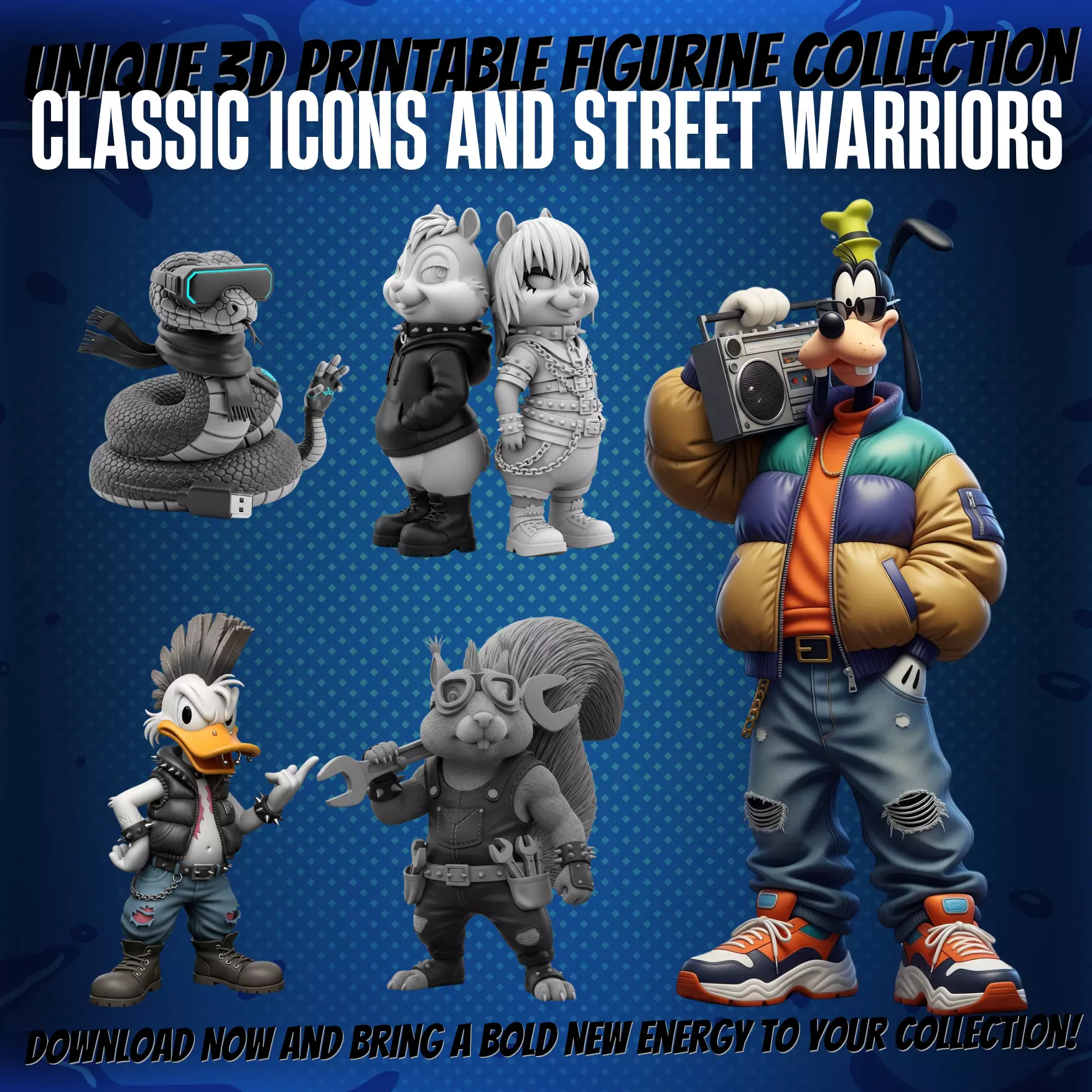 Stylized Cartoon Characters Collection 3D Printable Figurines 3D print model_0