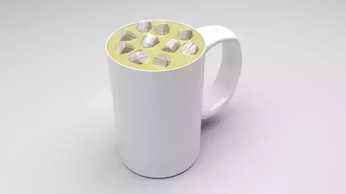 Pistachio Hot Chocolate With Marshmallows 3D model