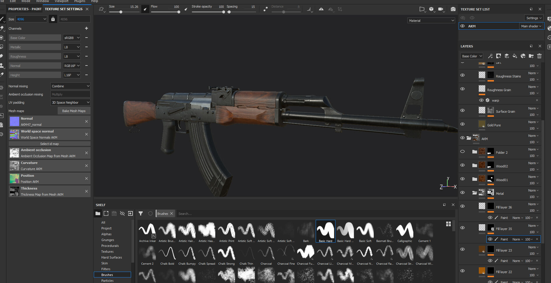 AKM-Gun Low-poly 3D model_4