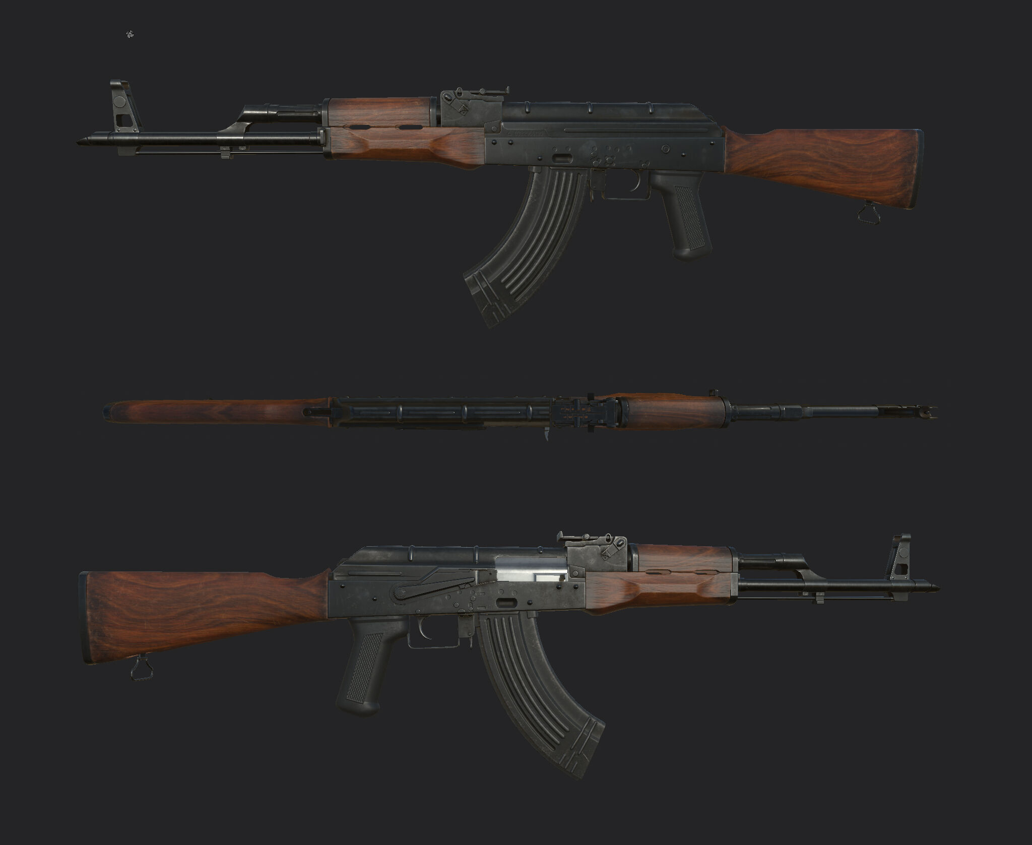 AKM-Gun Low-poly 3D model_6