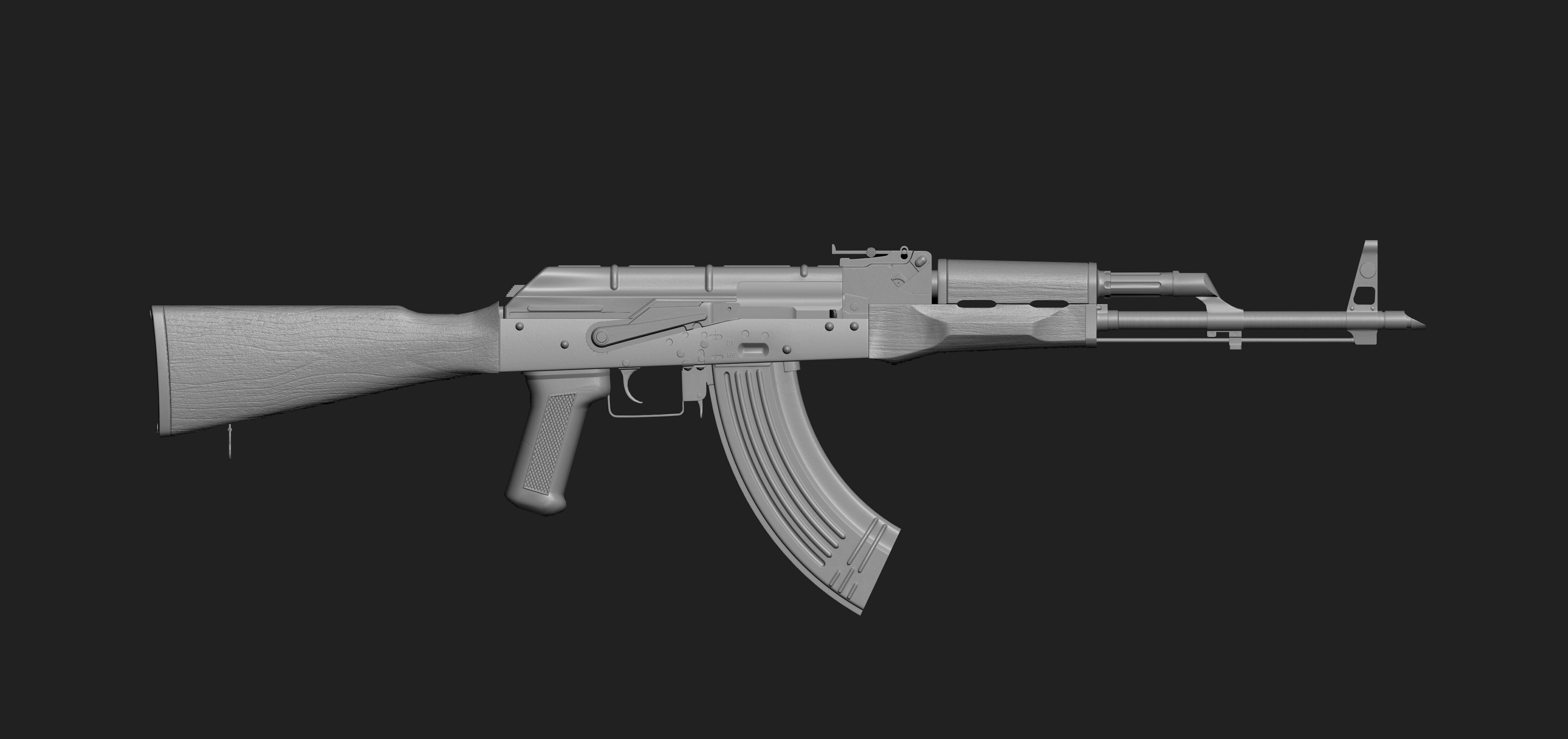 AKM-Gun Low-poly 3D model_5