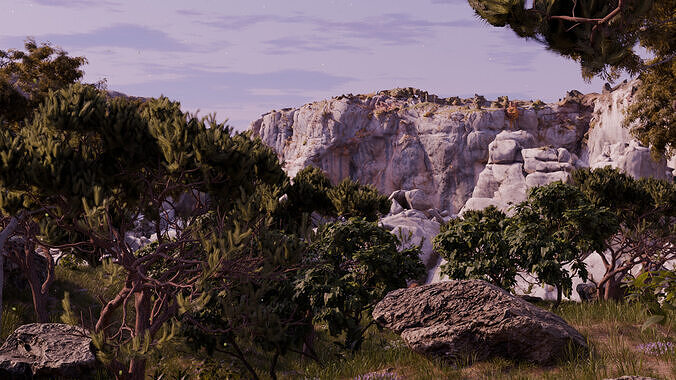 Mountains and forest 3D model