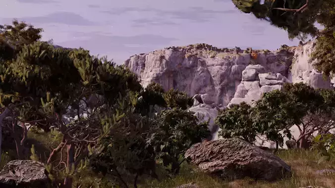 Mountains and forest 3D model