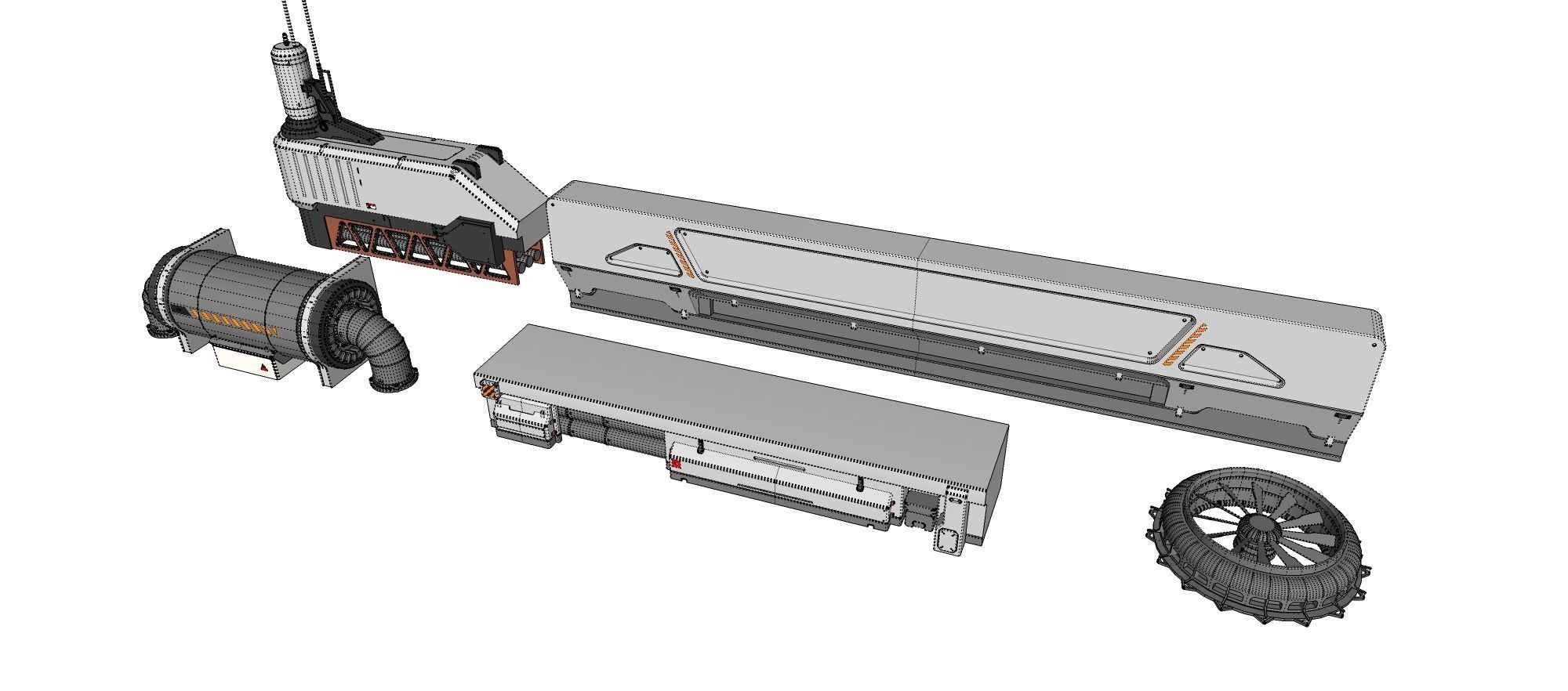 sci-fi Architecture kitbash 10 3D model_29