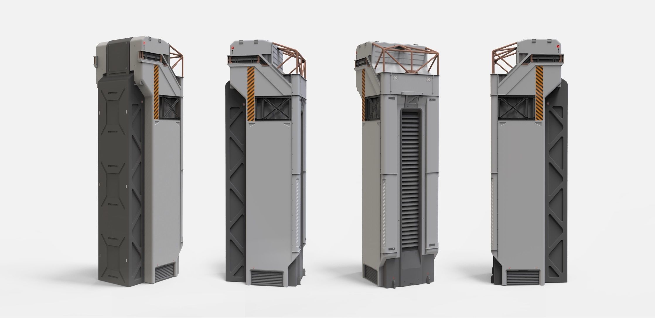 sci-fi Architecture kitbash 10 3D model_3