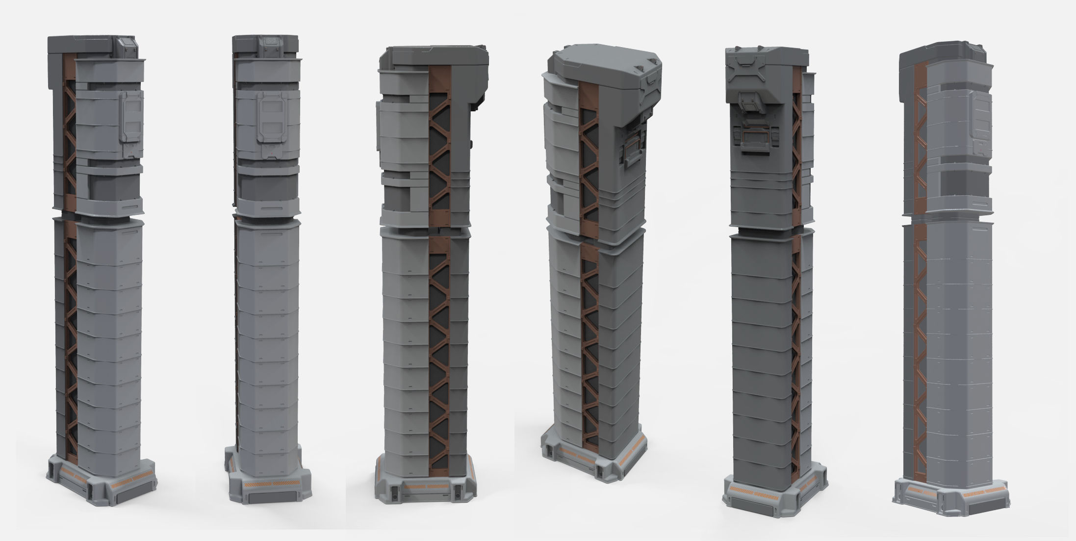 sci-fi Architecture kitbash 10 3D model_16