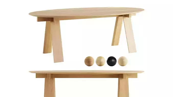 Trave Oval Dining Table by Branca Lisboa