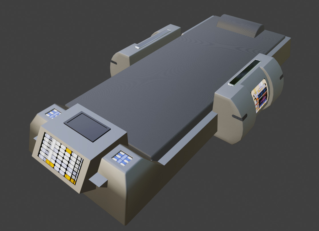 Star Trek Biobed with Scanner Low-poly 3D model_20