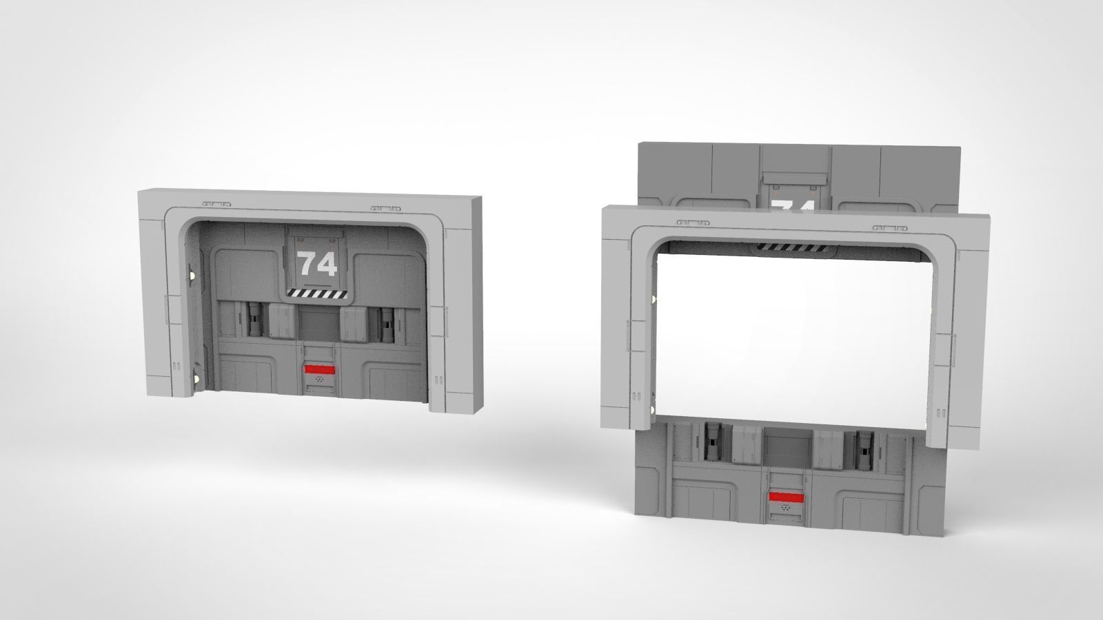 Sci-fi door collection 2 3D model_9