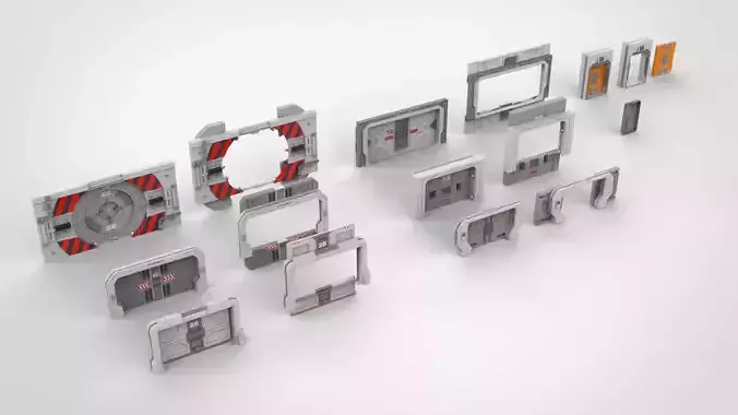 Sci-fi door collection 2 3D model