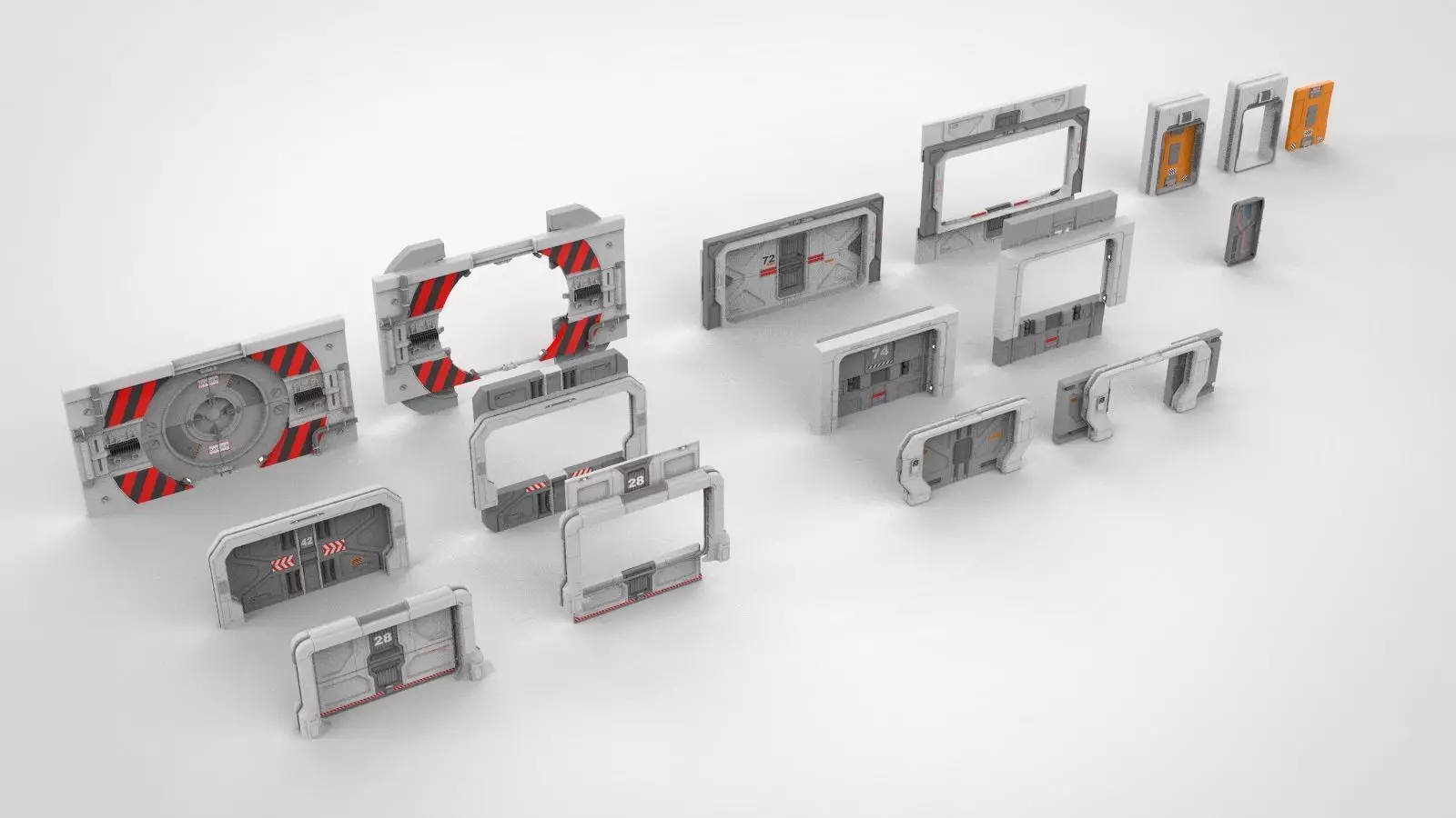Sci-fi door collection 2 3D model_0
