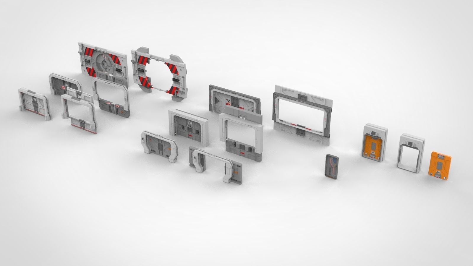 Sci-fi door collection 2 3D model_3