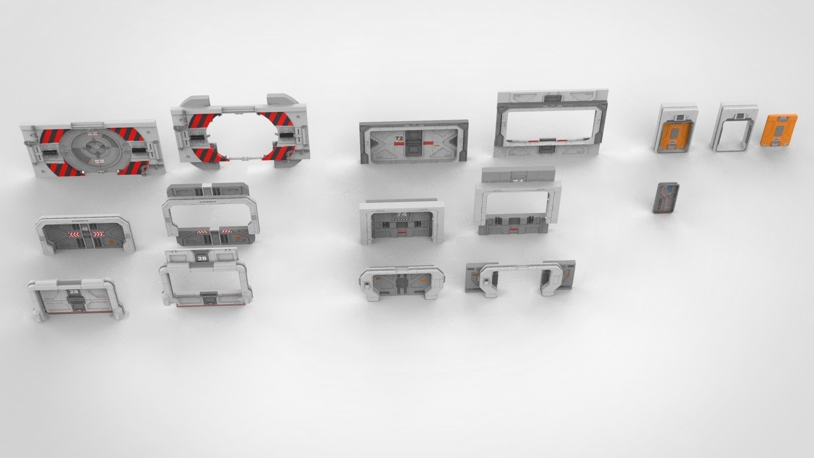 Sci-fi door collection 2 3D model_1