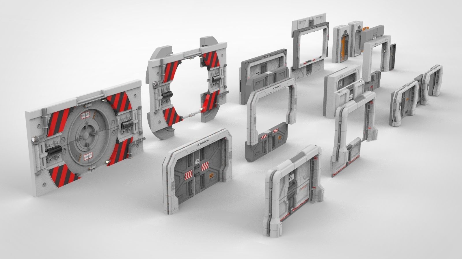 Sci-fi door collection 2 3D model_4