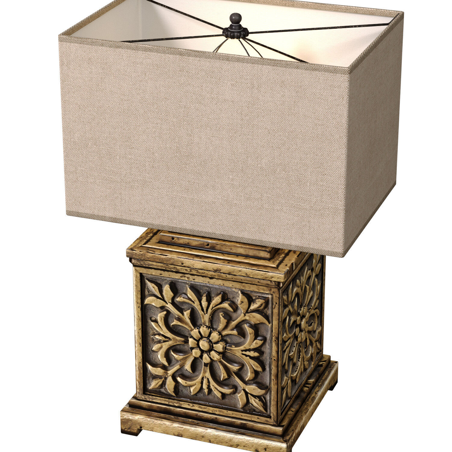 Classic Style Table Lamp Golden Arabic Oriental Table Lamp 3D model_2