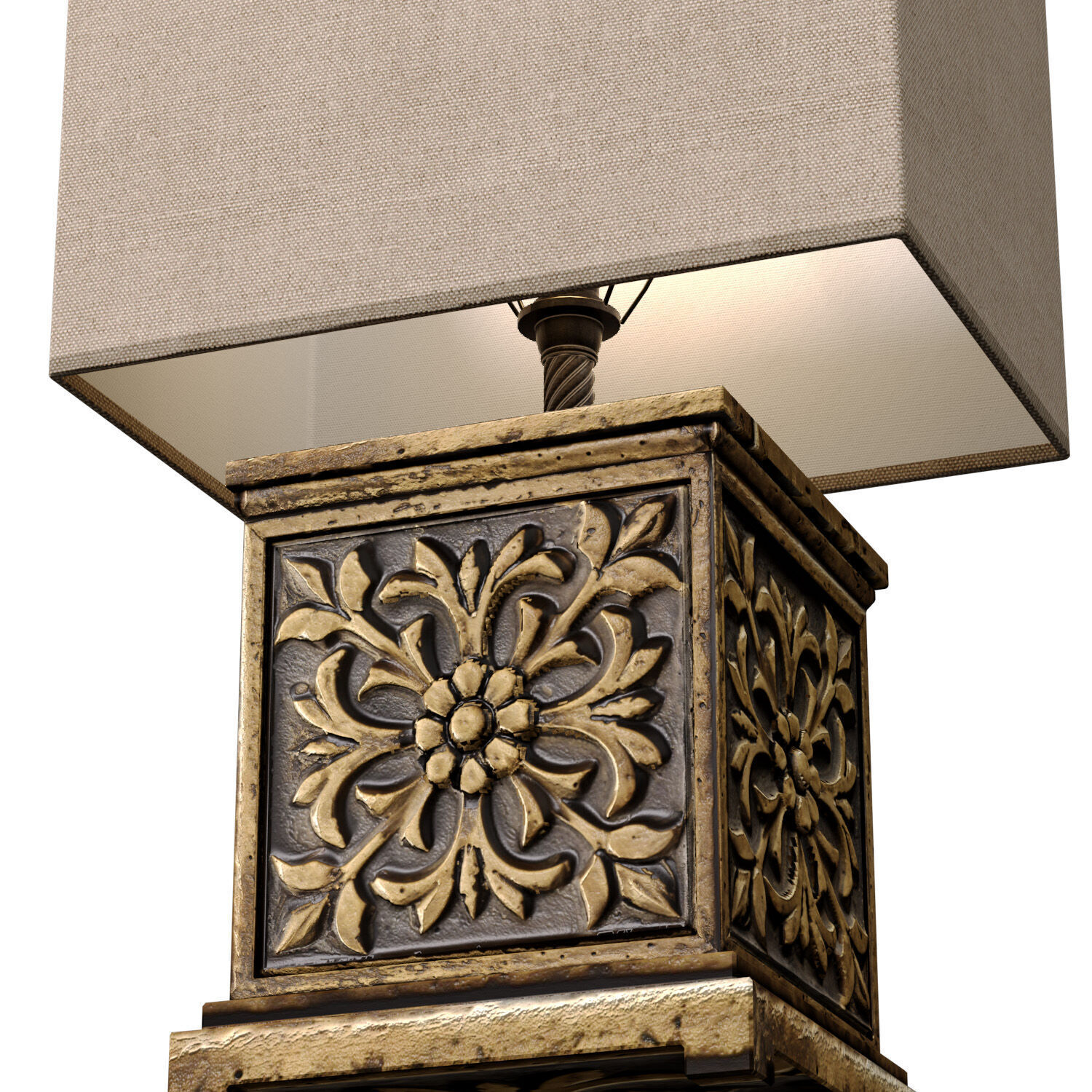 Classic Style Table Lamp Golden Arabic Oriental Table Lamp 3D model_3