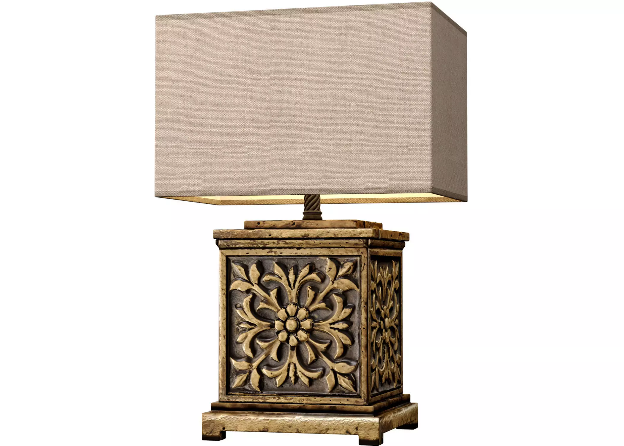 Classic Style Table Lamp Golden Arabic Oriental Table Lamp 3D model_0