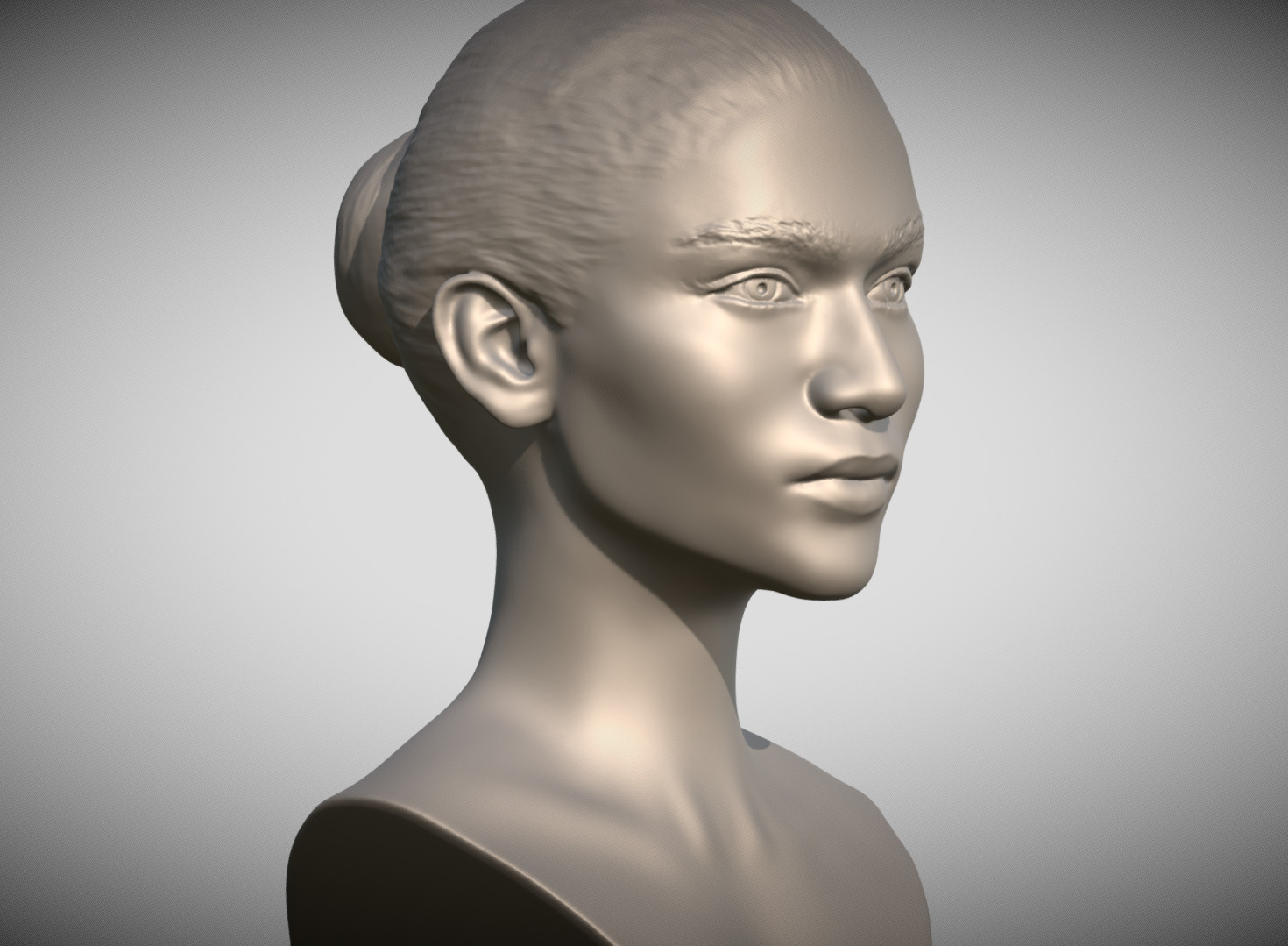 Zendaya bust 3D print model_8