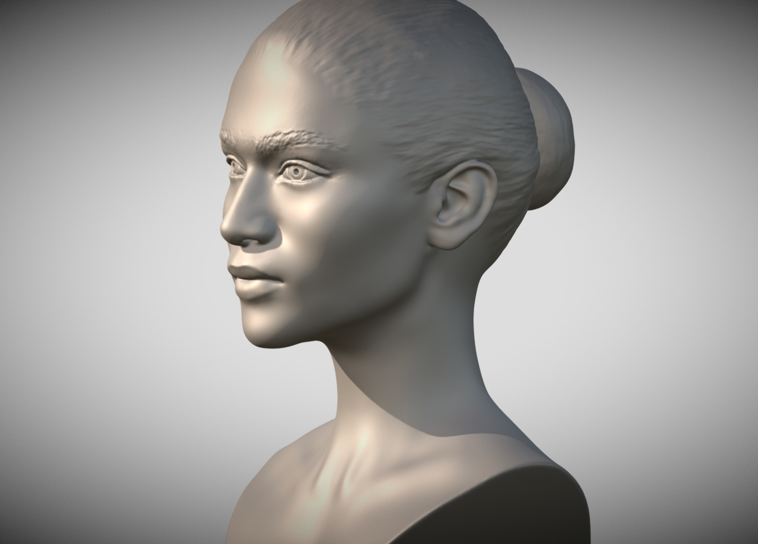 Zendaya bust 3D print model_3
