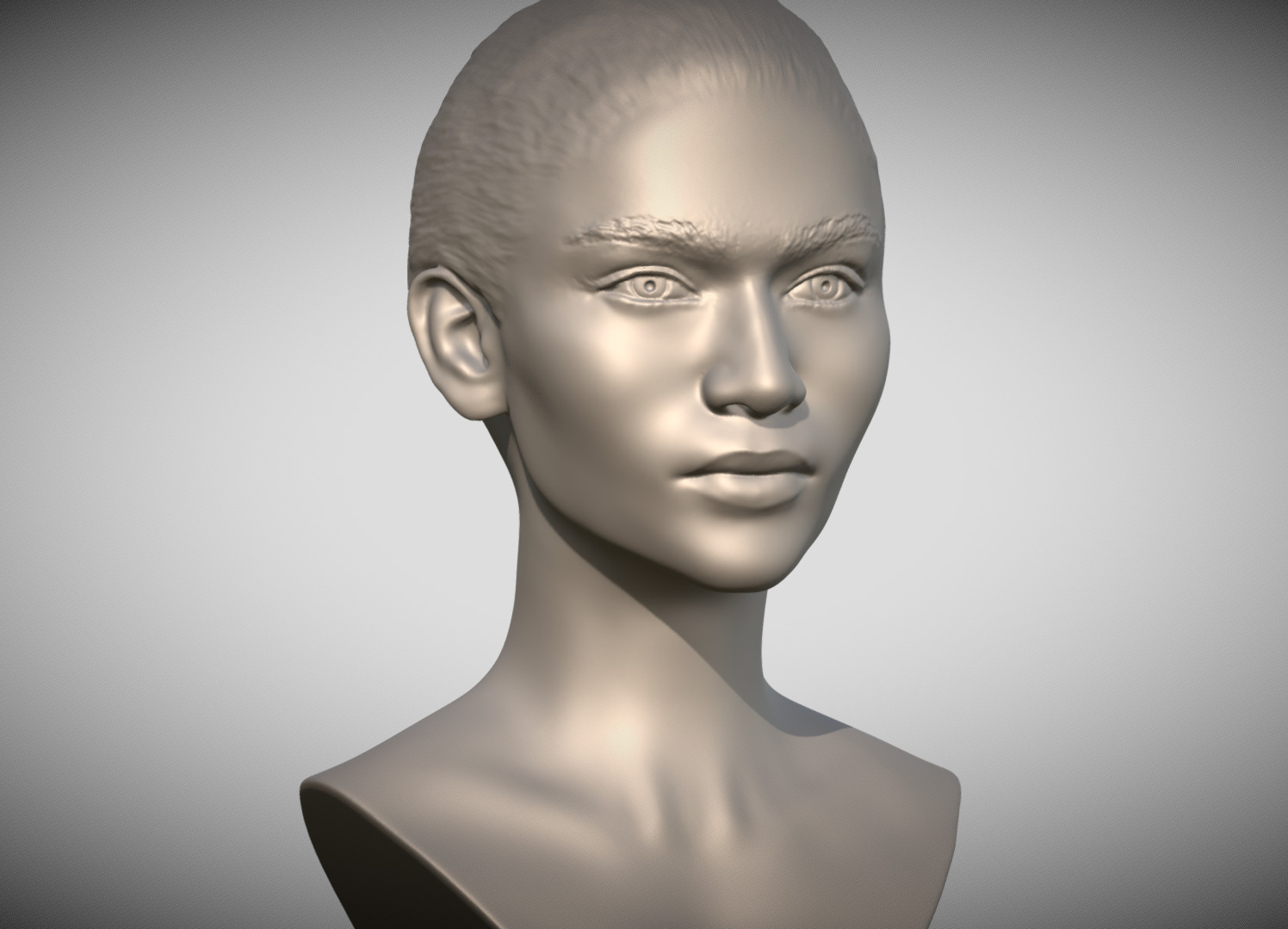 Zendaya bust 3D print model_9