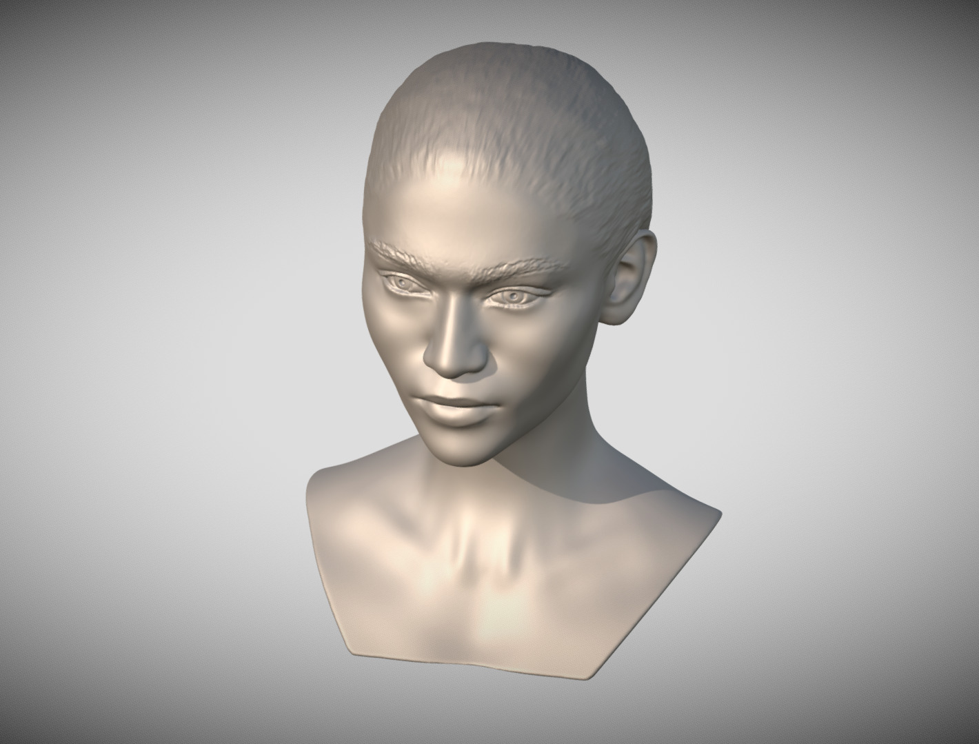 Zendaya bust 3D print model_12