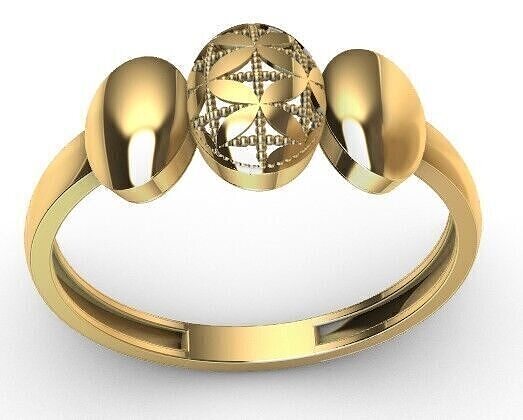 Geometric Harmony Ring  Sacred Symbol Design in Gold  Size 7 3D print model