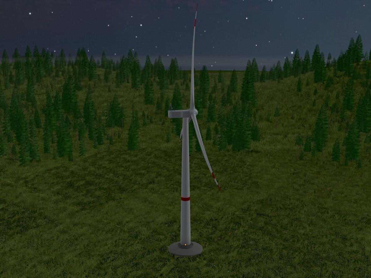 Wind-turbine with foundation V1 H-115 RD 172 m Low-poly 3D model_10