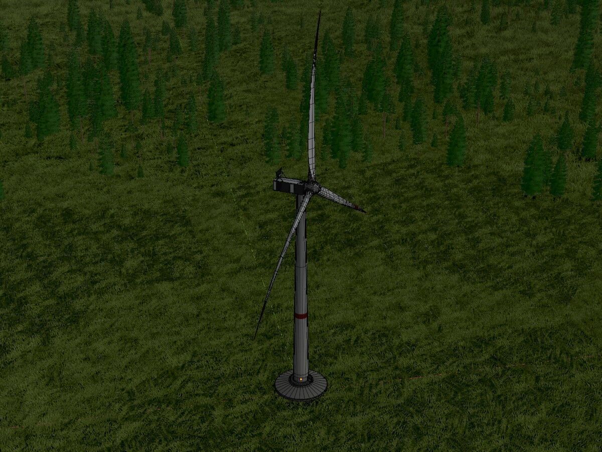 Wind-turbine with foundation V1 H-115 RD 172 m Low-poly 3D model_14