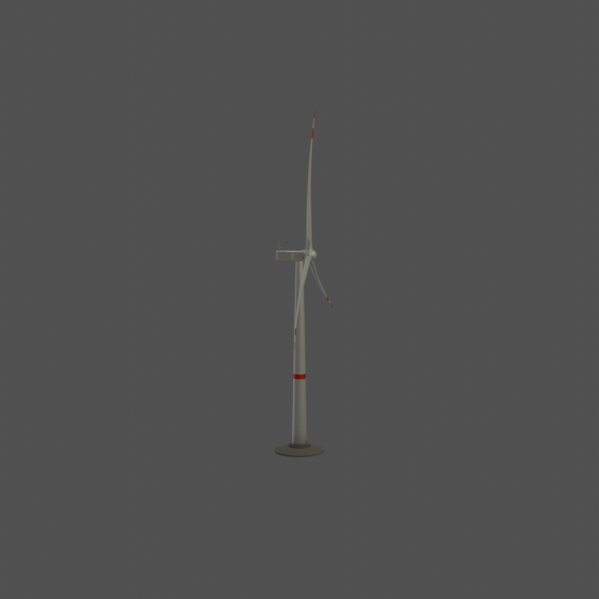 Wind-turbine with foundation V1 H-115 RD 172 m Low-poly 3D model_45