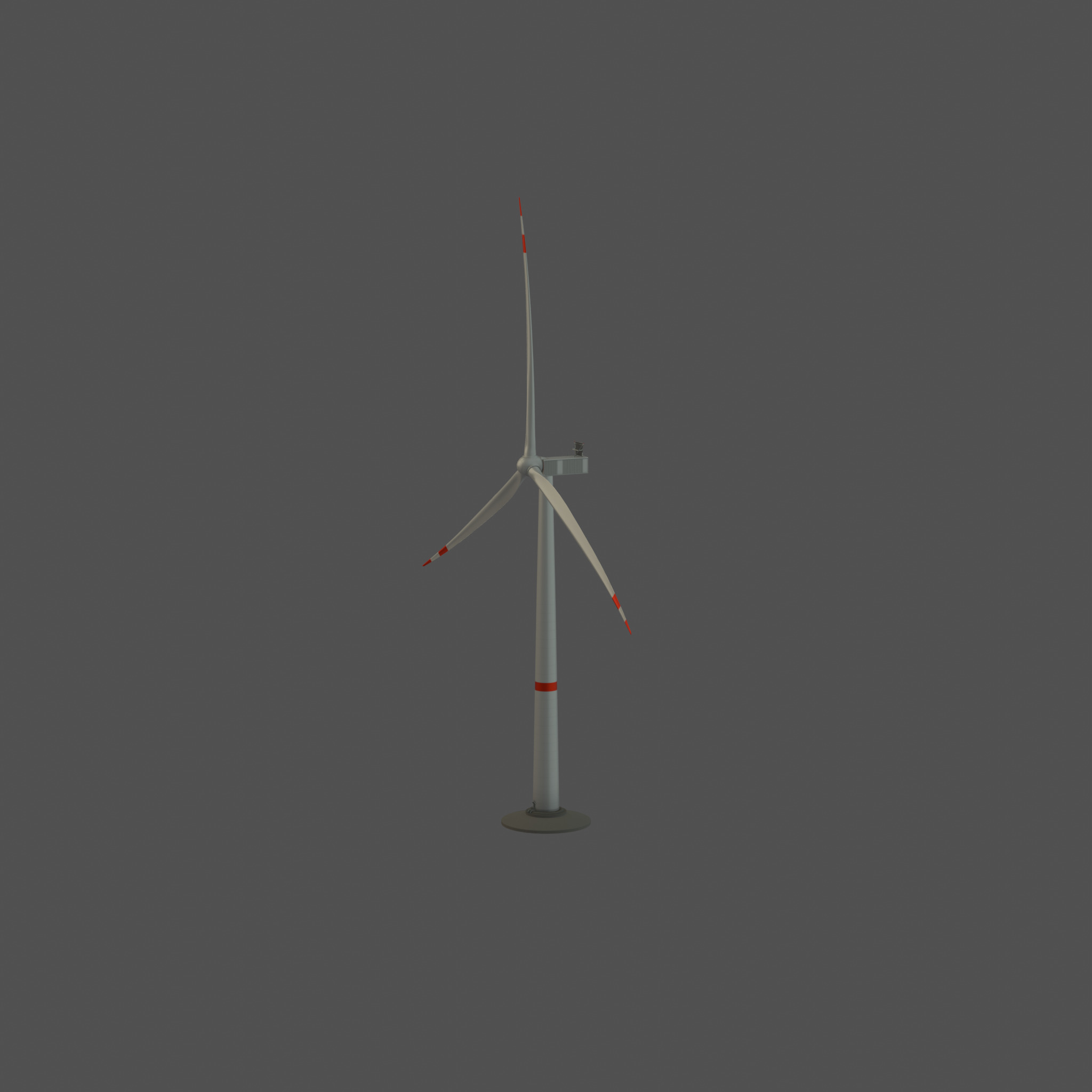 Wind-turbine with foundation V1 H-115 RD 172 m Low-poly 3D model_32