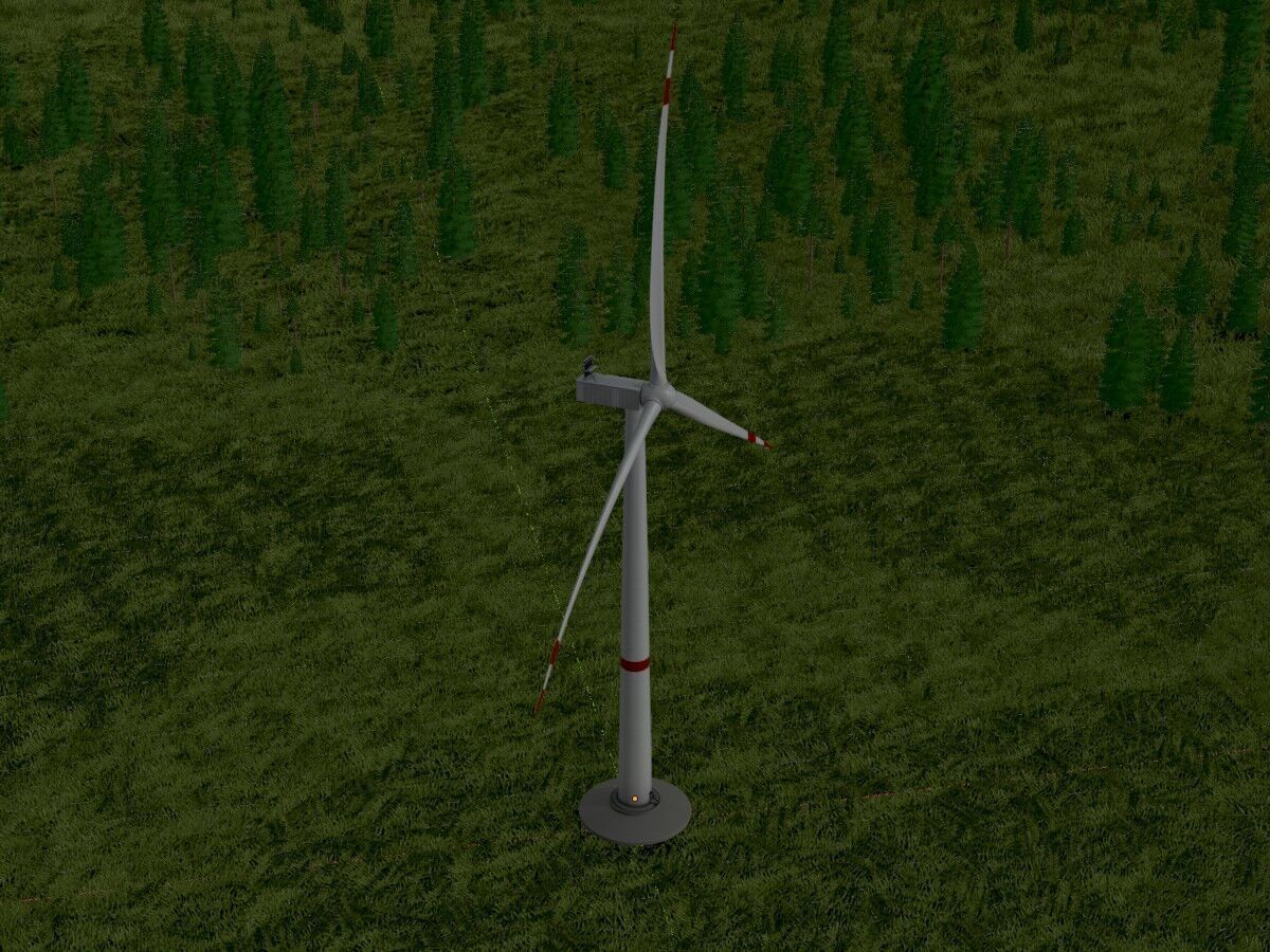 Wind-turbine with foundation V1 H-115 RD 172 m Low-poly 3D model_15