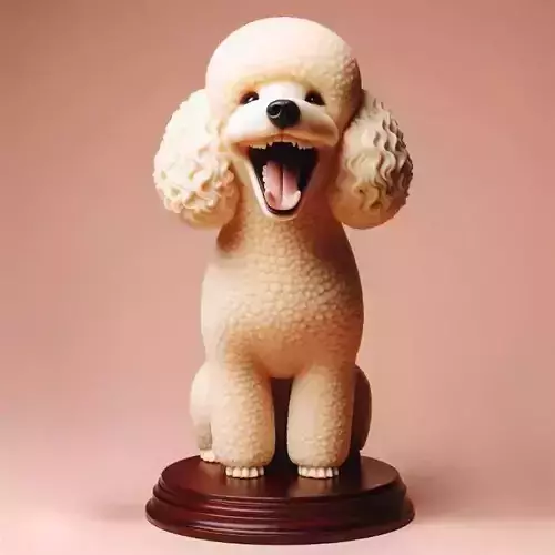 645  Laughing  Poodle   Totem   Full  Body   3D Model