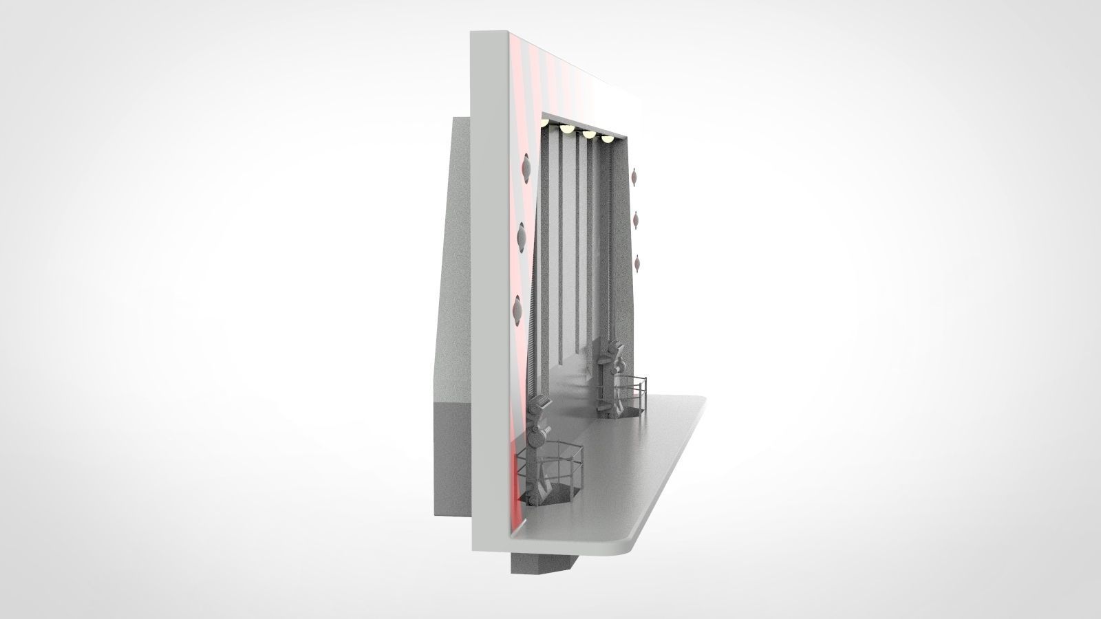 sci-fi antinuclear gates 3D model_7