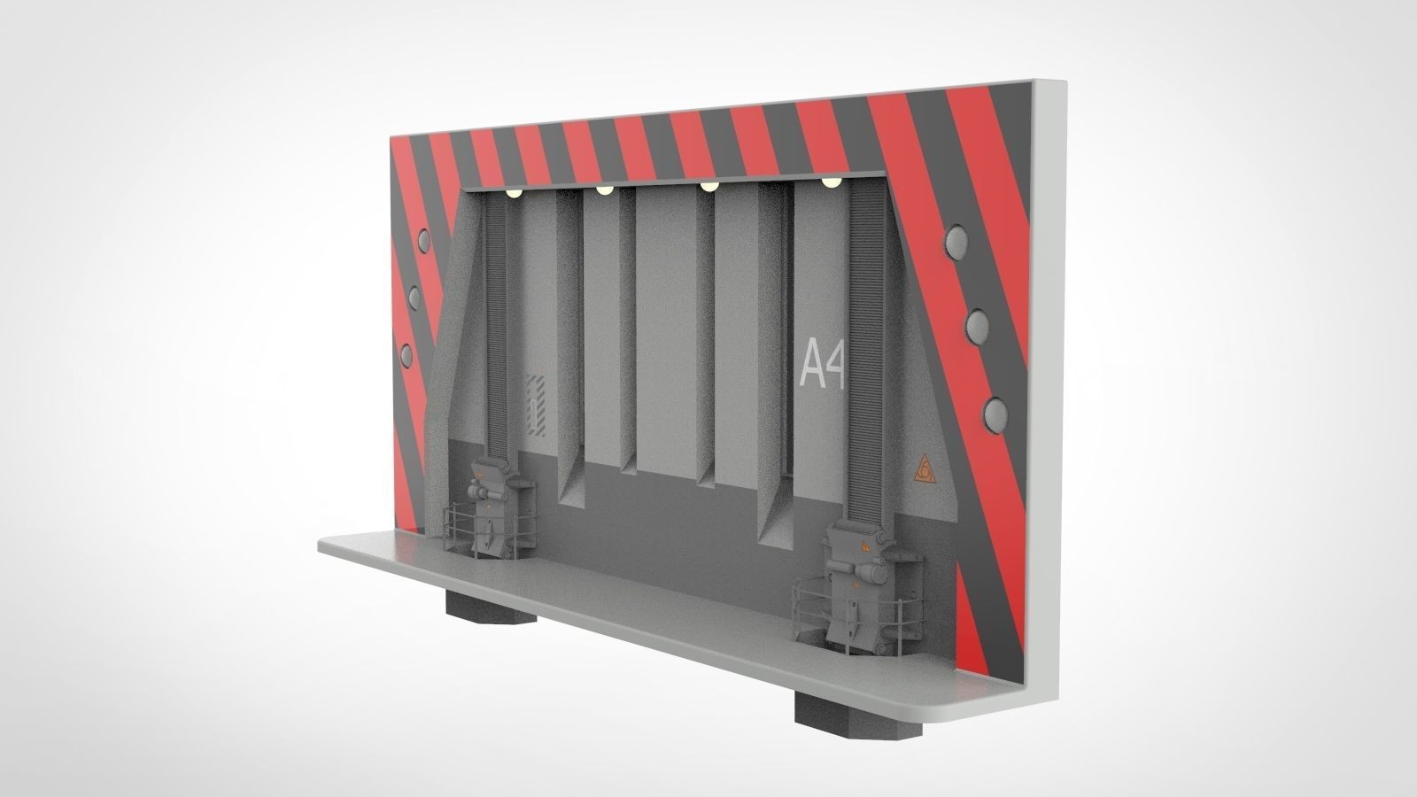 sci-fi antinuclear gates 3D model_5