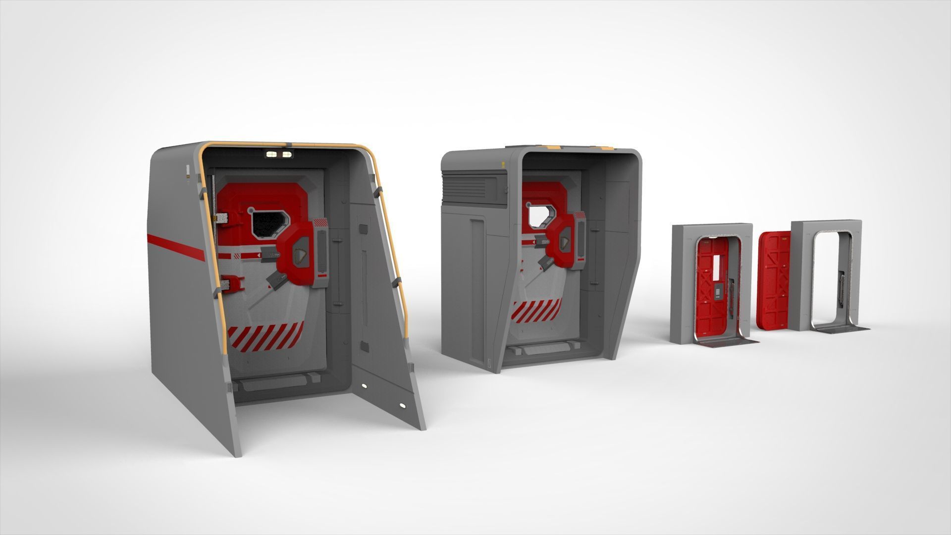 Sci fi door 12 3D model_2