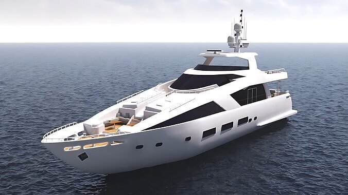 Modern Yacht Low-poly 3D model