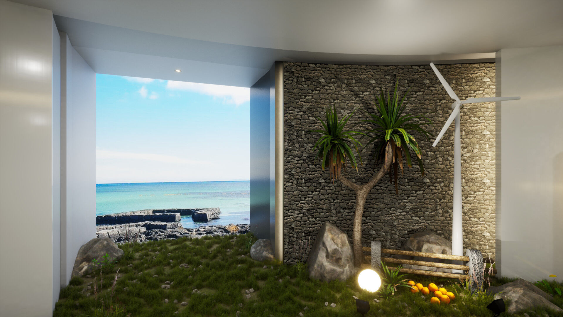 Natural circular gallery 3D model_4